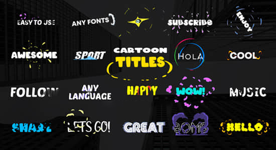 AE模板-二维卡通动漫图形文字标题动画 Cartoon Titles
