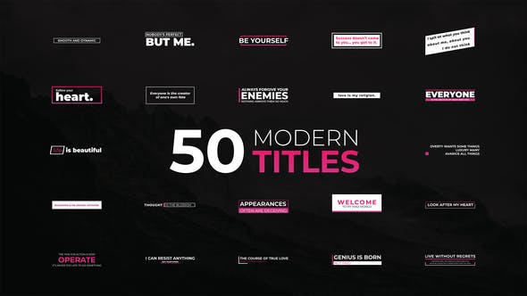 PR预设+AE模板：50个现代流行文字标题排版设计动画 Modern Titles