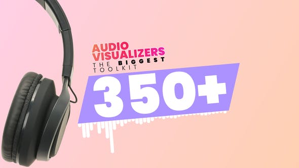 AE模板-350个时尚音乐海报封面图形排版设计宣传动画 Audio Visualizer Big Pack