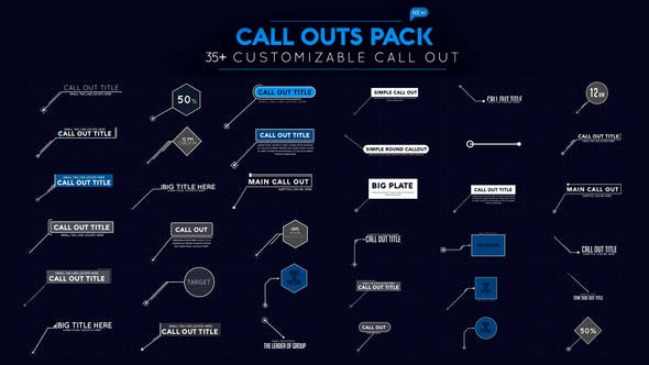 Premiere预设-35种呼出线条指示线文字标题展示动画 Call Out Pack