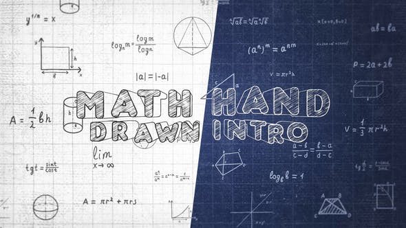 AE模板-手绘素描几何数学公式图形元素动画 Math Hand Draw Intro