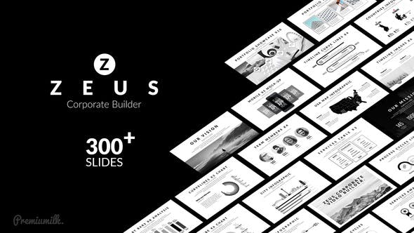 AE模板-300组黑白素雅公司企业商务图标信息宣传包装动画 Zeus Corporate Builder