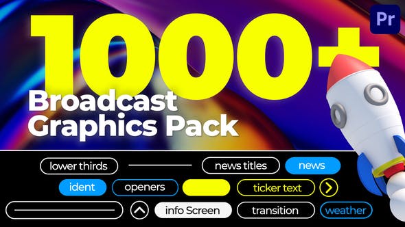 PR模板-1000种电视节目新闻广播文字标题图文设计图表展示介绍宣传动画 Broadcast News Ultra Pack