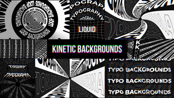 AE模板-创意文字标题背景循环动画 Kinetic Backgrounds