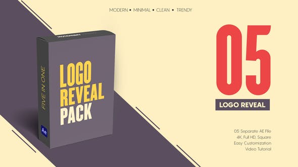 AE模板-现代迷你简洁图形动画LOGO标志片头 Minimal Logo Reveal Pack