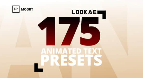 PR预设模板-175个文字标题进入退出动画预设 Text Preset For Premiere