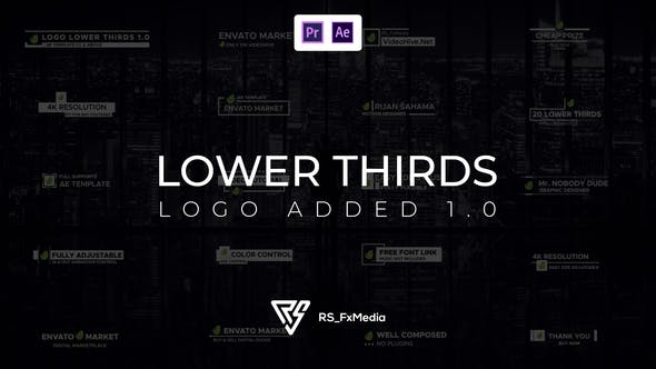 AE/PR模板-带公司LOGO字幕条标题动画 Lower Thirds Logo Added