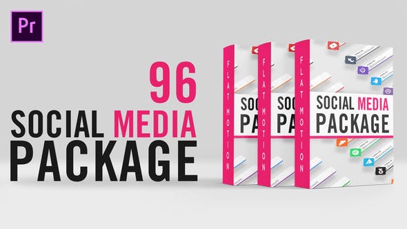 PR模板-96个社交媒体图标字幕条动画 Social Media Lower Thirds Package