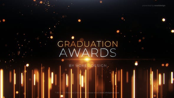 AE模板-金色闪耀粒子颁奖典礼开幕式文字标题片头 Graduation Award Opener