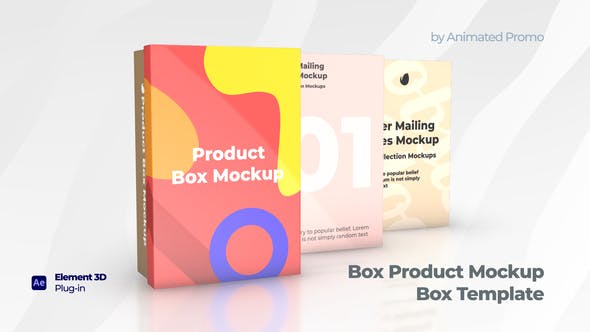 AE模板-用E3D制作三维盒子模型产品动画 Box Product Mockup – Shoes Box Template