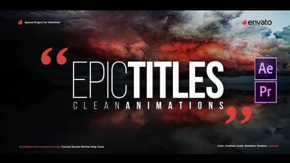 AE模板+PR预设 – 20种大气文字标题片头动画 Epic Titles 2.0
