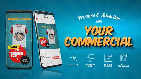 AE模板-户外电视手机场景商品促销打折广告宣传介绍 Your Commercial