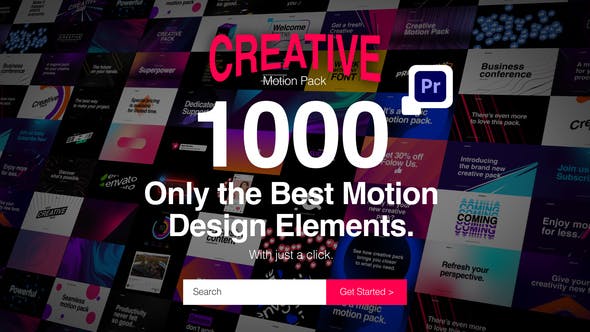 PR脚本-1000种创意文字标题排版设计彩色渐变图形背景动画预设 Creative Motion Pack