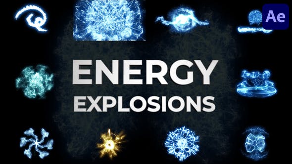 AE模板-丰富多彩的粒子爆炸能量动画效果元素AE工程
