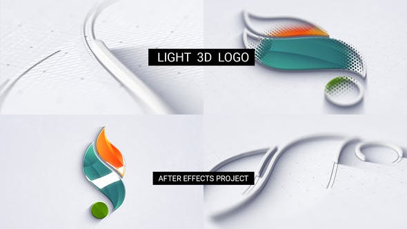 AE模板-三维轮廓勾勒明亮logo揭示动画