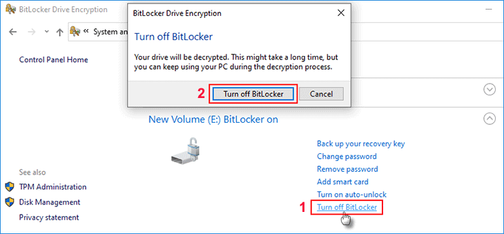 如何在Windows10中关闭或禁用BitLocker加密-3