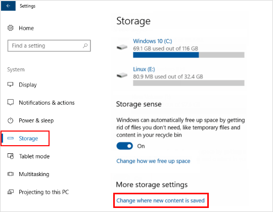 Windows10如何更改保存新内容的存储位置-3