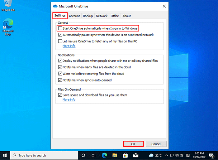如何阻止OneDrive在Windows10中启动时打开-2