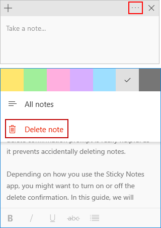 如何在Windows10中关闭或删除便笺-6