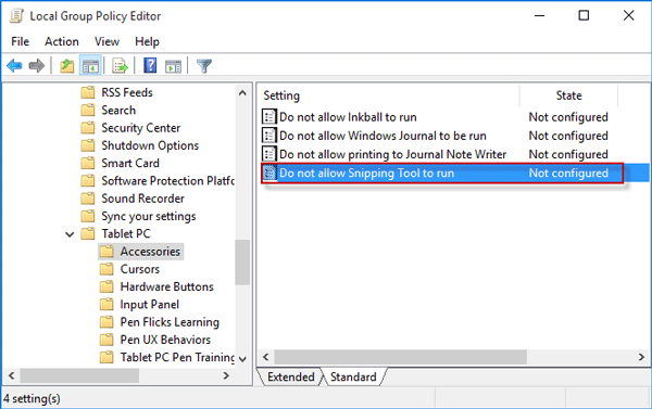 在Windows10中禁用或启用截图工具的2种方法-1