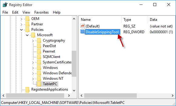 在Windows10中禁用或启用截图工具的2种方法-5