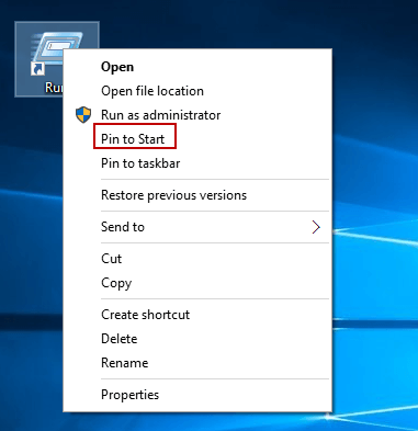 在Windows10中将运行添加到开始菜单的3种方法-3