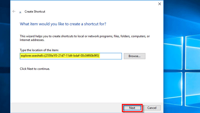 如何在Windows10桌面上创建运行命令的快捷方式-5