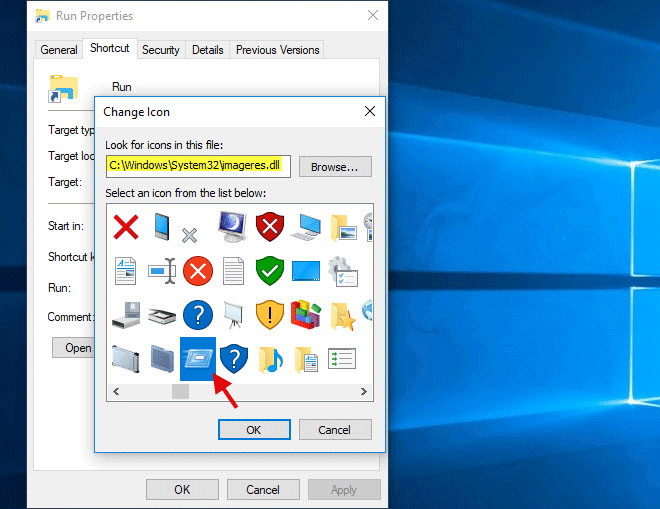 如何在Windows10桌面上创建运行命令的快捷方式-9
