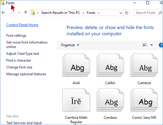 查看Windows10中已安装字体的5种方法-6