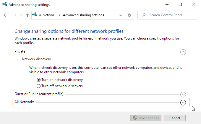 关闭受密码保护的共享Windows10-2