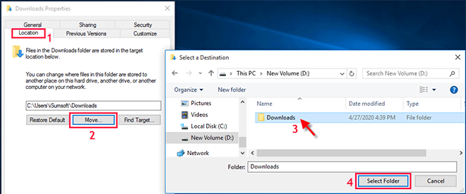 Windows10如何将下载文件夹迁移到其他盘-3