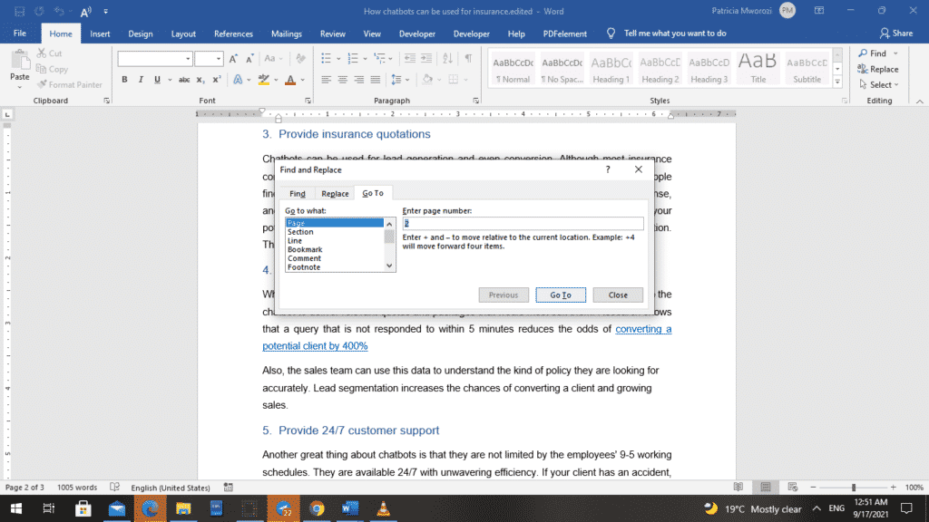 如何删除Microsoft Word文档中的多个页面-2