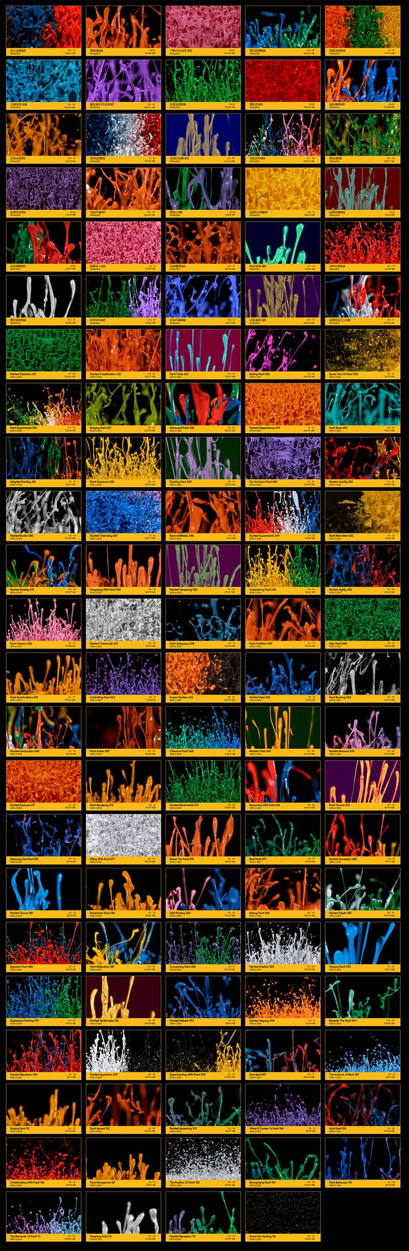 114个彩色油漆流体飞溅特写动画 BBV22-4K视频素材 视频素材 第1张