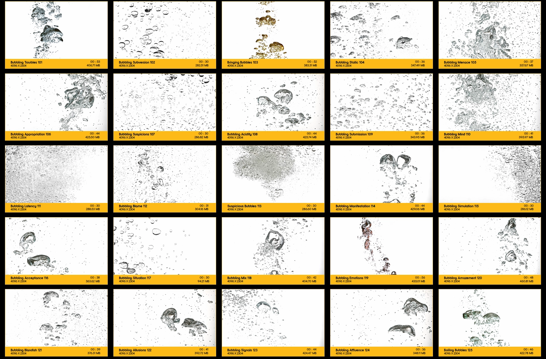 4K视频素材-130种液态水花水泡气泡动画特效素材 BBV38 Liquid Bubbles-4