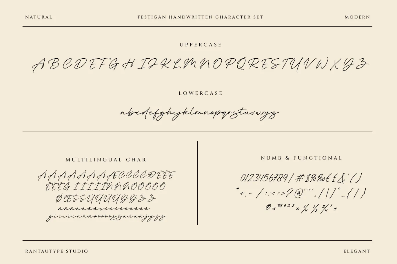 高级时装品牌的英文手写字体 - Festigan Business 设计字体 第10张