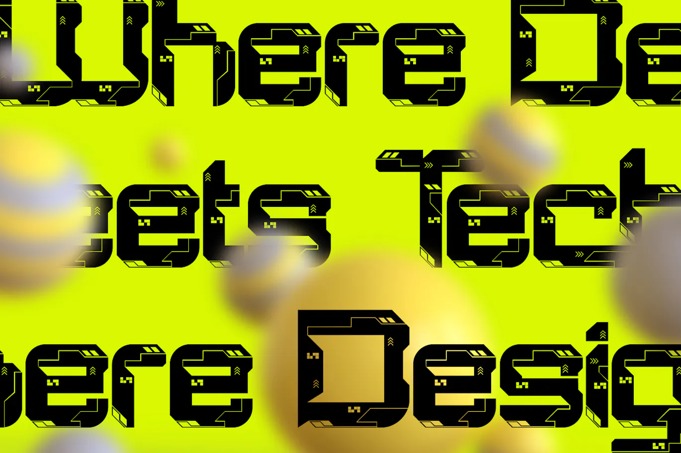 科技电路板图案的英文装饰字体 - Techpulse 设计字体 第9张