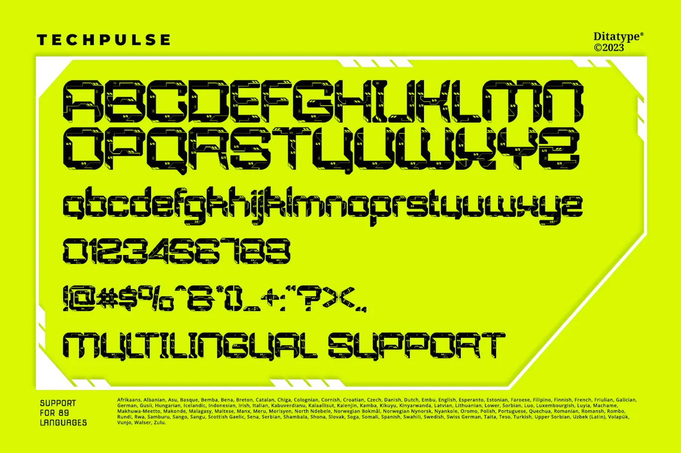 科技电路板图案的英文装饰字体 - Techpulse 设计字体 第10张