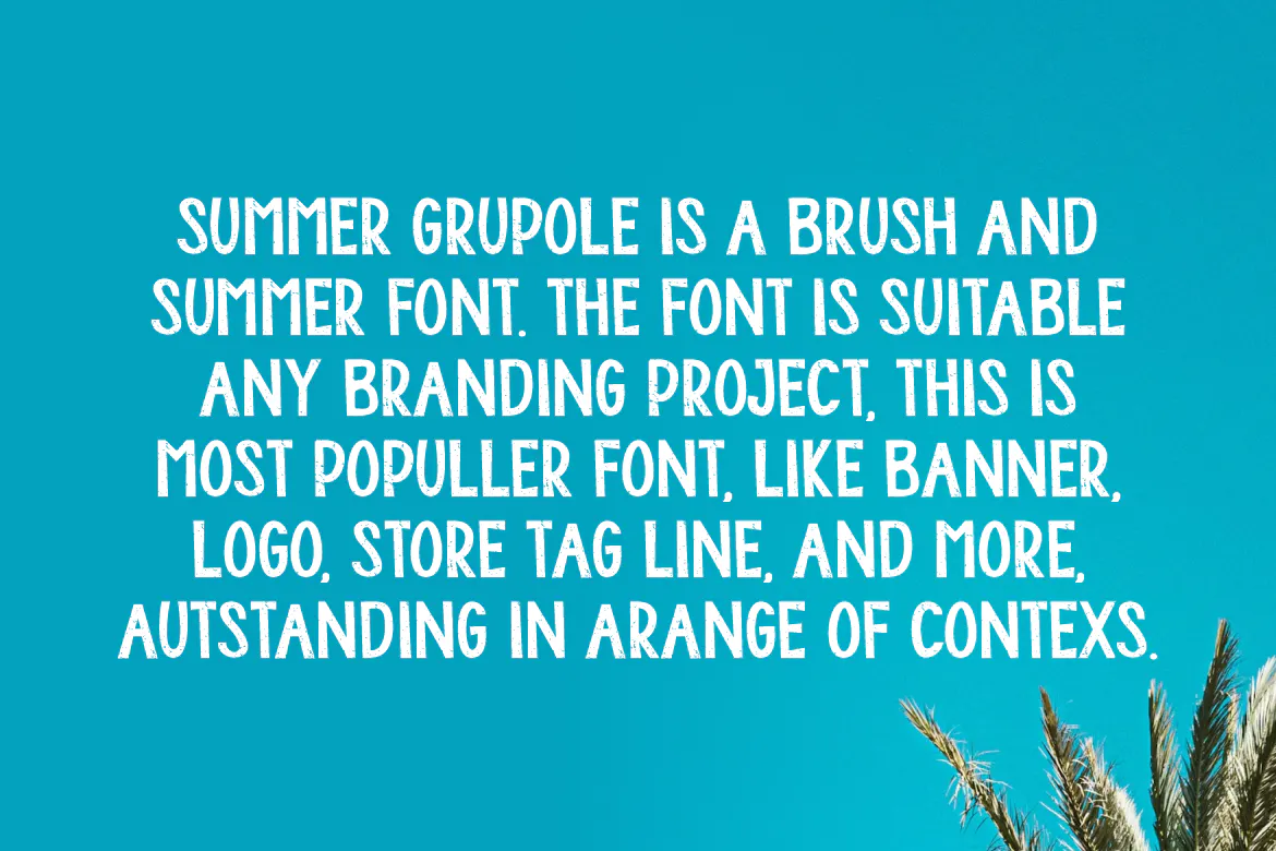 俏皮粗糙纹理的英文无衬线字体 - Summer Grupole 设计字体 第2张