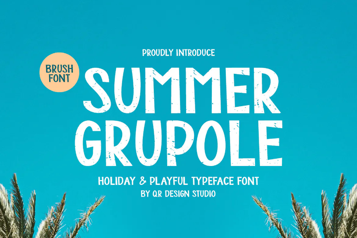 俏皮粗糙纹理的英文无衬线字体 - Summer Grupole 设计字体 第1张