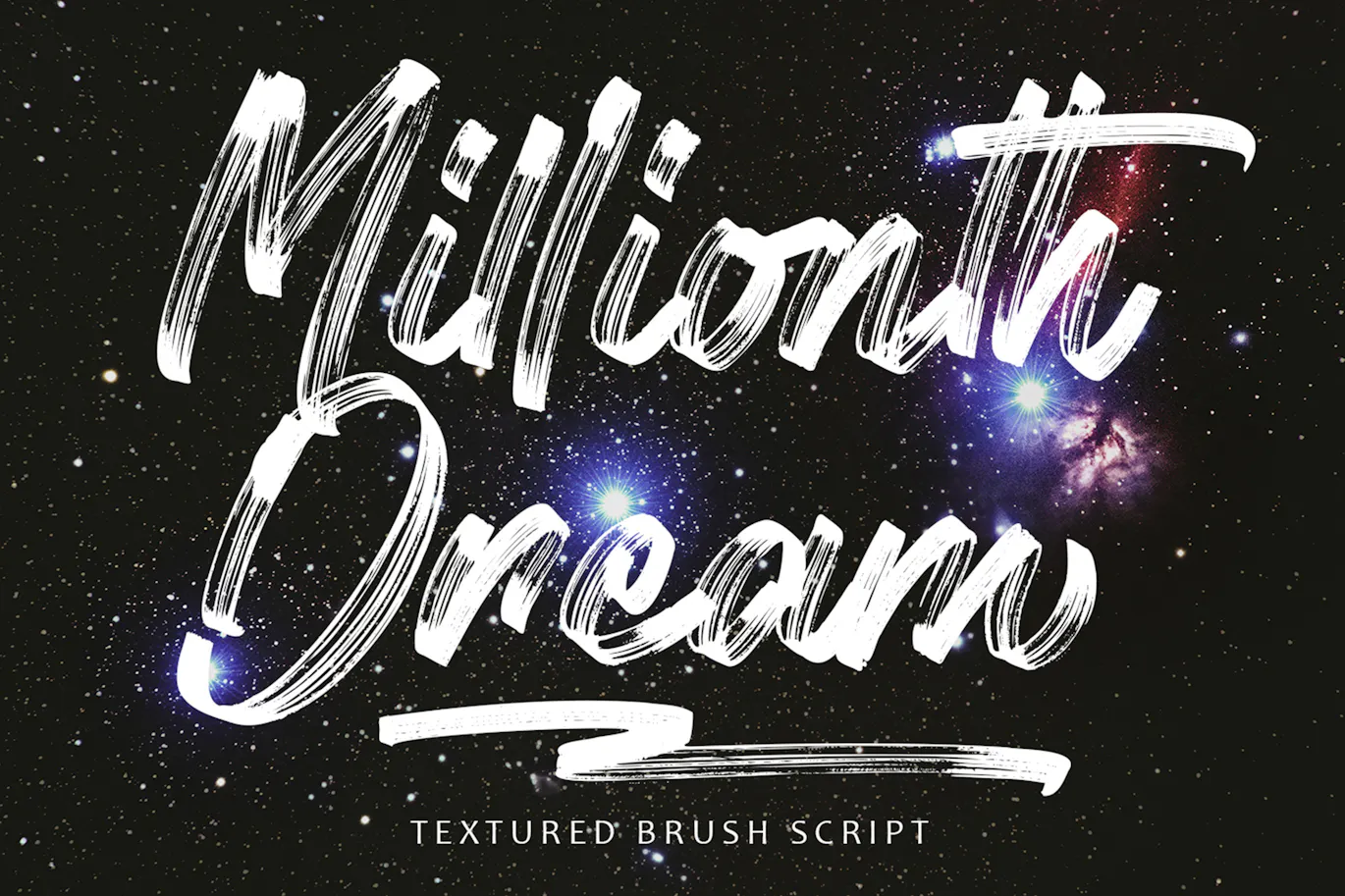 笔刷效果英文手写装饰字体 - Millionth Dream 设计字体 第8张