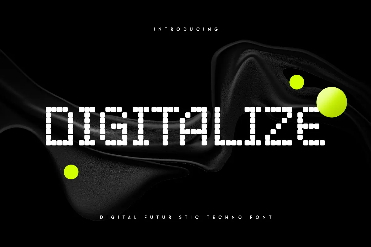 未来数字科技像素点阵风格英文创意装饰字体 - Digitalize