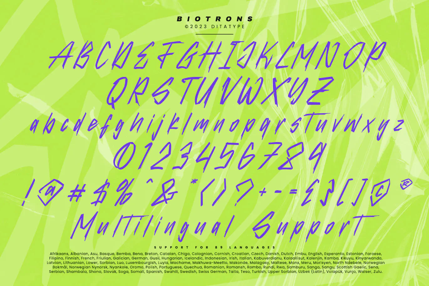 尖角笔触的英文手写涂鸦衬线字体 - Biotrons 设计字体 第7张