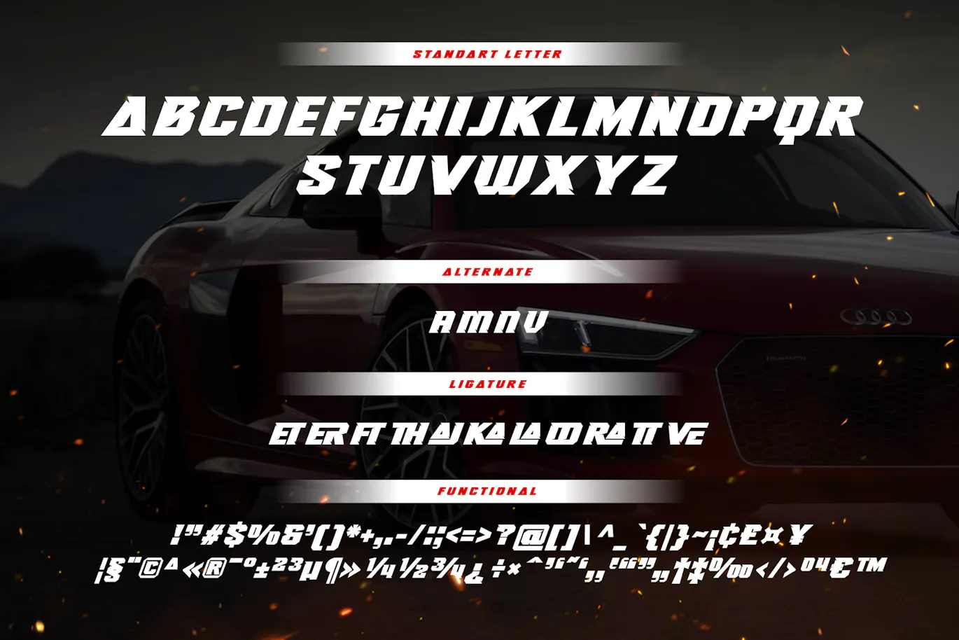 赛车品牌广告宣传的英文装饰字体 - Rush Driver 设计字体 第5张