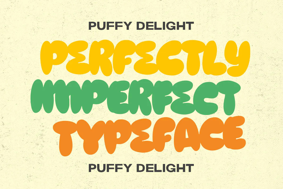 气泡字母的俏皮粗体英文字体 - Puffy Delight 设计字体 第6张