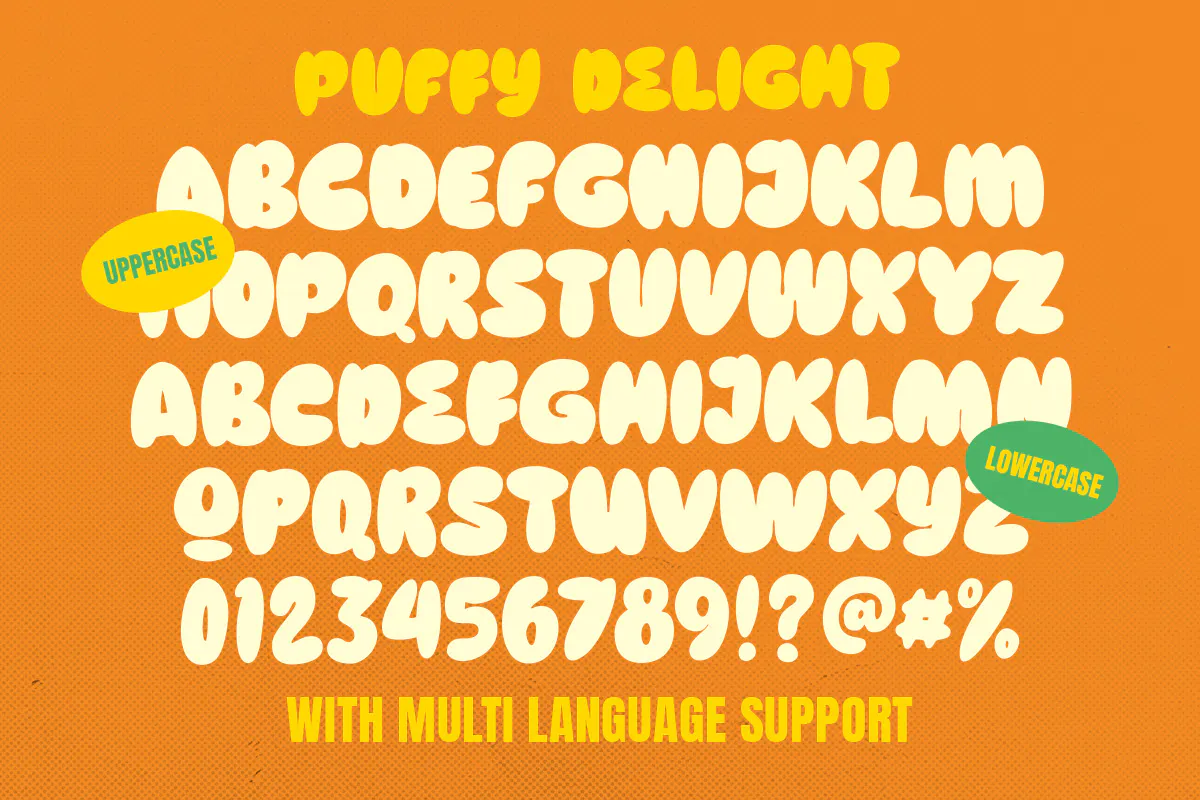 气泡字母的俏皮粗体英文字体 - Puffy Delight 设计字体 第7张