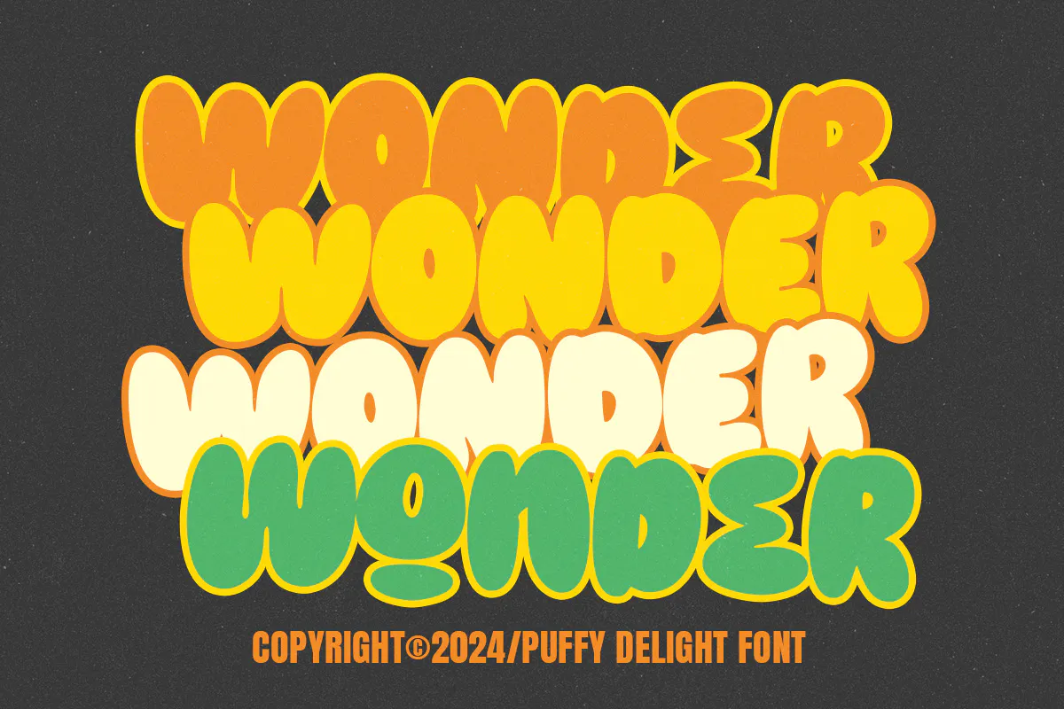 气泡字母的俏皮粗体英文字体 - Puffy Delight 设计字体 第9张