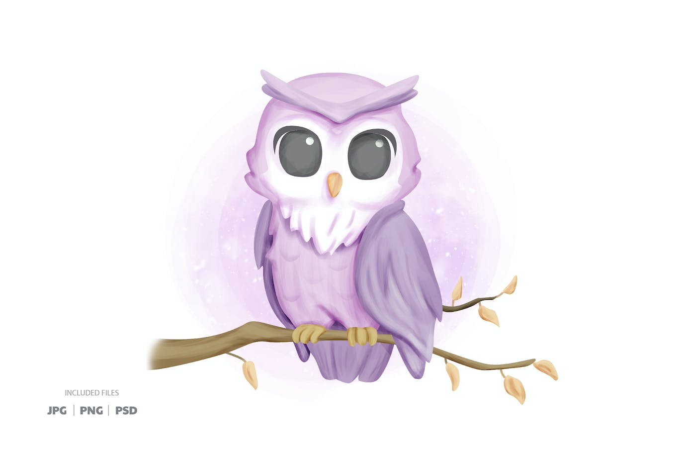 可爱的猫头鹰插画素材 Cute Owl-1