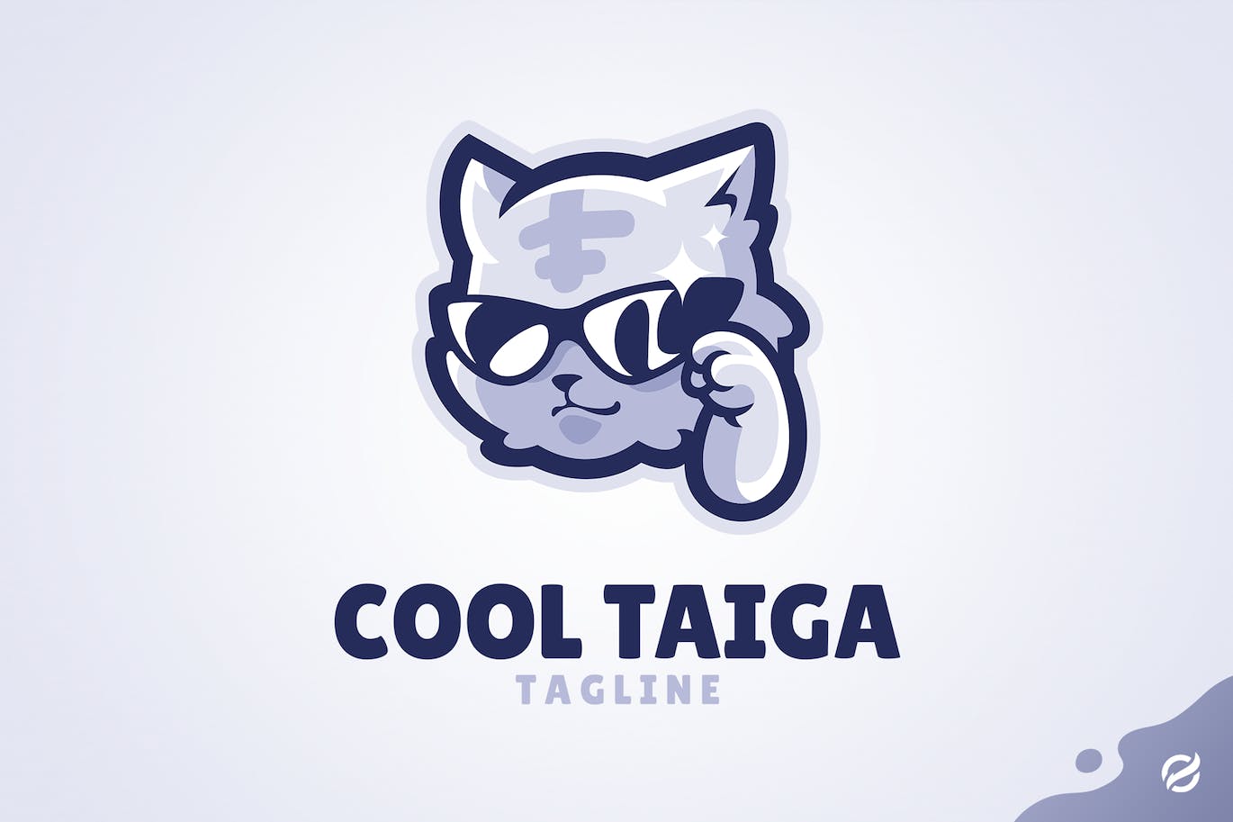 墨镜老虎Logo插画模板 Cool Taiga-1