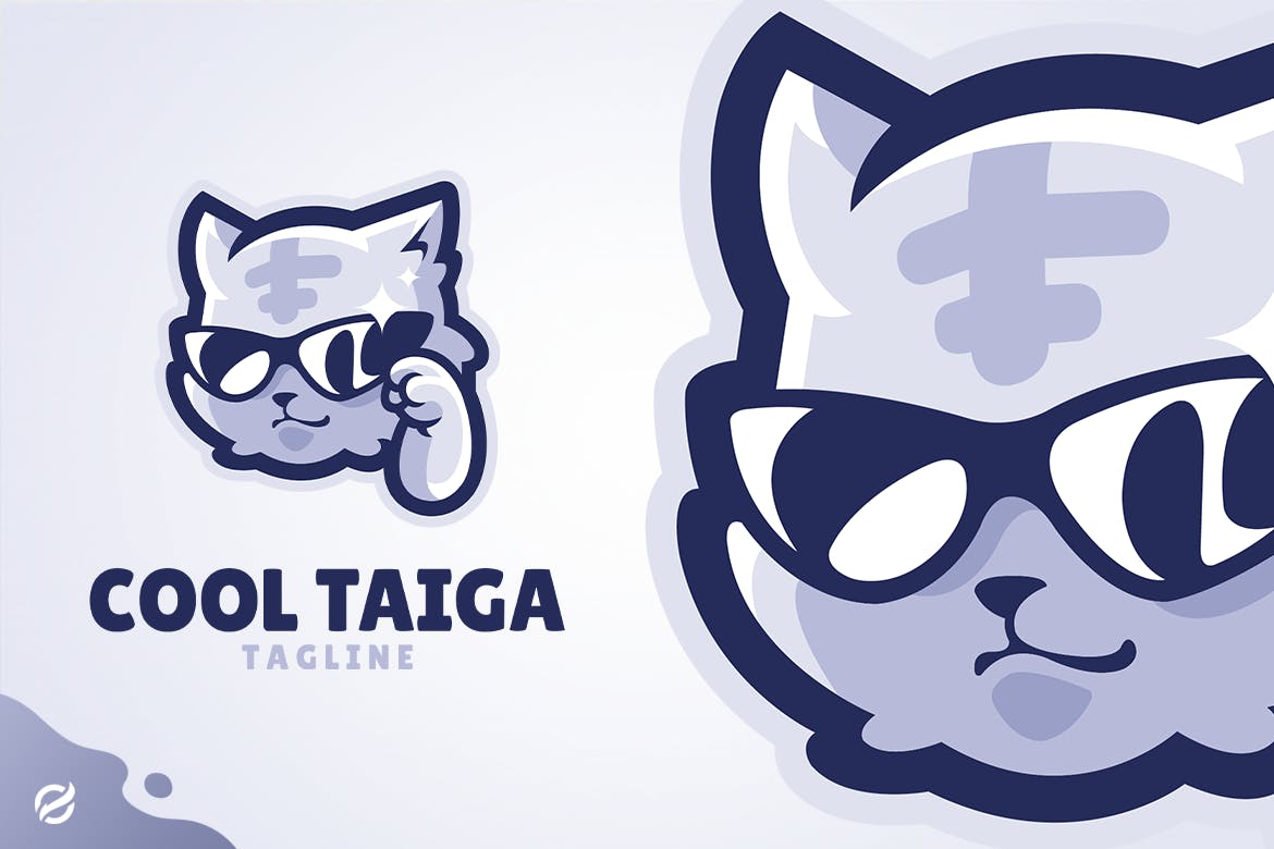 墨镜老虎Logo插画模板 Cool Taiga-2