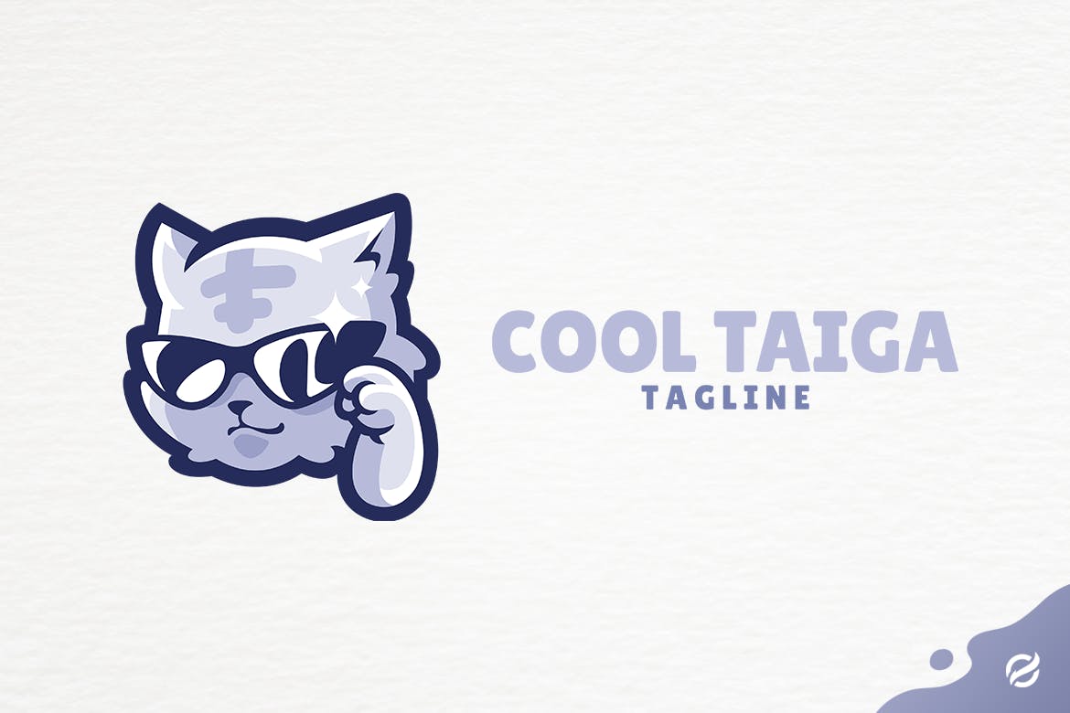 墨镜老虎Logo插画模板 Cool Taiga-3